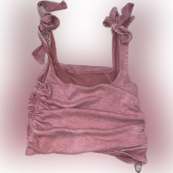 Free People Boulevard Crop Ruched Tank Roam Rouge Womens Medium - Picture 3 of 4